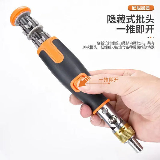 10 in 1 Professional Screwdriver Sets Hand Tool Angle Ratchet Corner Screwdriver Sets Multi-Functional Screw Drivers